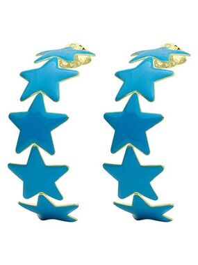 Sheila Fajl Blue Resin Aaron Star Hoops